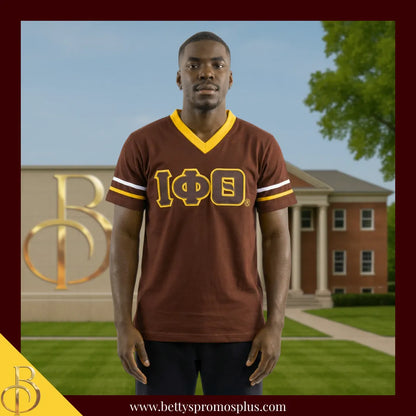 Iota Phi Theta ΙΦΘ Double Stitched Appliqué Embroidered Jersey T-Shirt-Iota Phi Theta Paraphernalia-Iota Phi Theta T-Shirts-Betty's Promos Plus