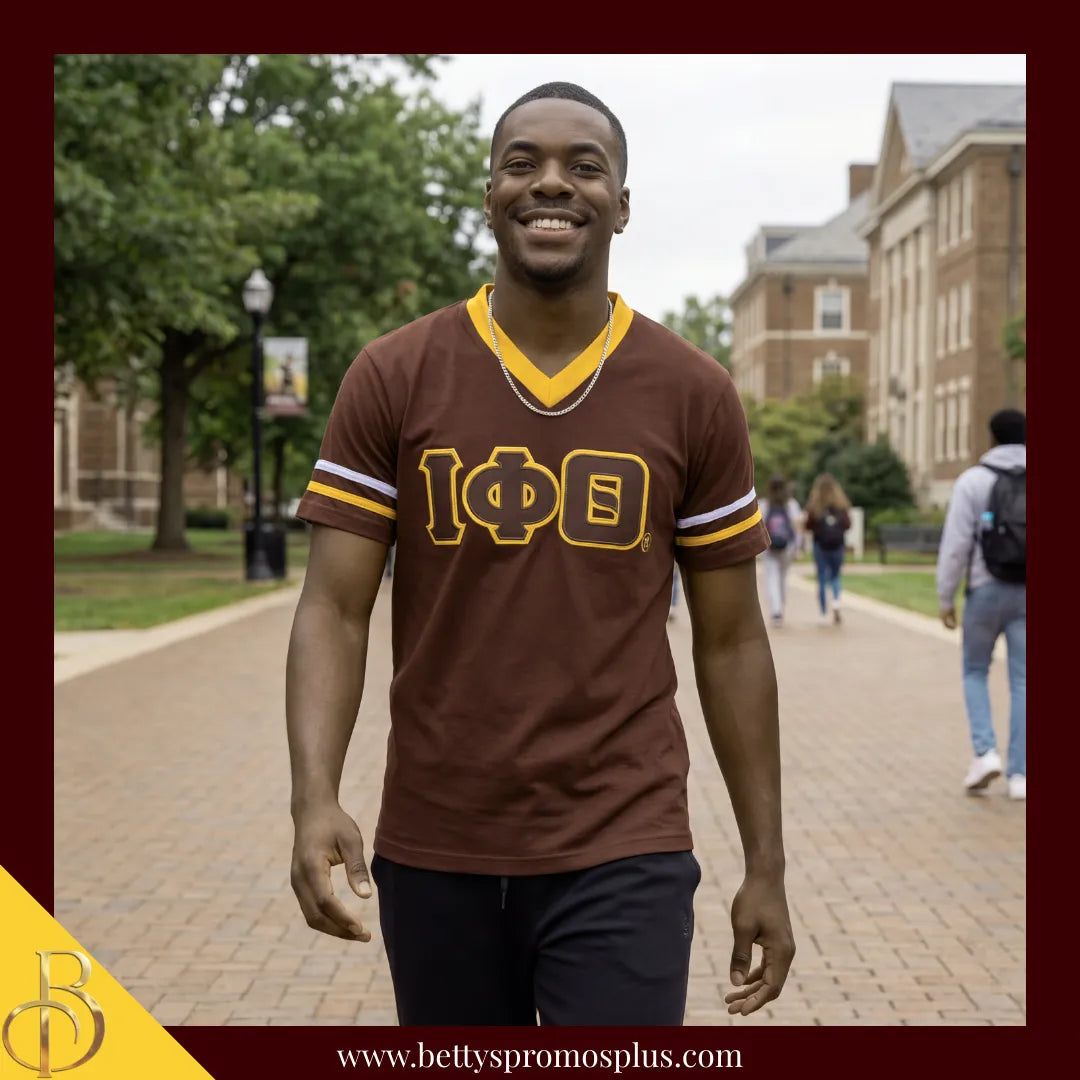 Iota Phi Theta ΙΦΘ Double Stitched Appliqué Embroidered Jersey T-Shirt-Iota Phi Theta Paraphernalia-Iota Phi Theta T-Shirts-Betty's Promos Plus