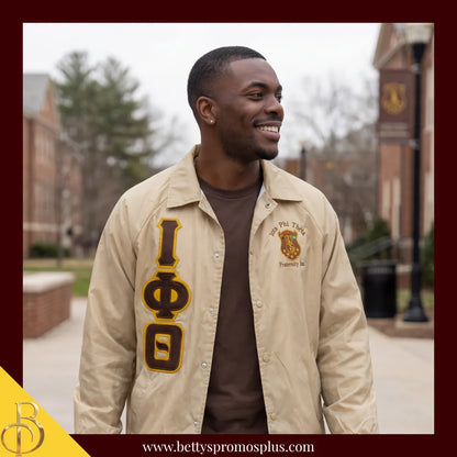 Iota Phi Theta ΙΦΘ Double-Stitched Embroidered Windbreaker Line Jacket-Iota Phi Theta Paraphernalia-Iota Phi Theta Line Jacket-Betty's Promos Plus