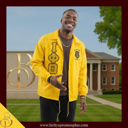 Iota Phi Theta ΙΦΘ Double-Stitched Embroidered Windbreaker Line Jacket-Iota Phi Theta Paraphernalia-Iota Phi Theta Line Jacket-Betty's Promos Plus