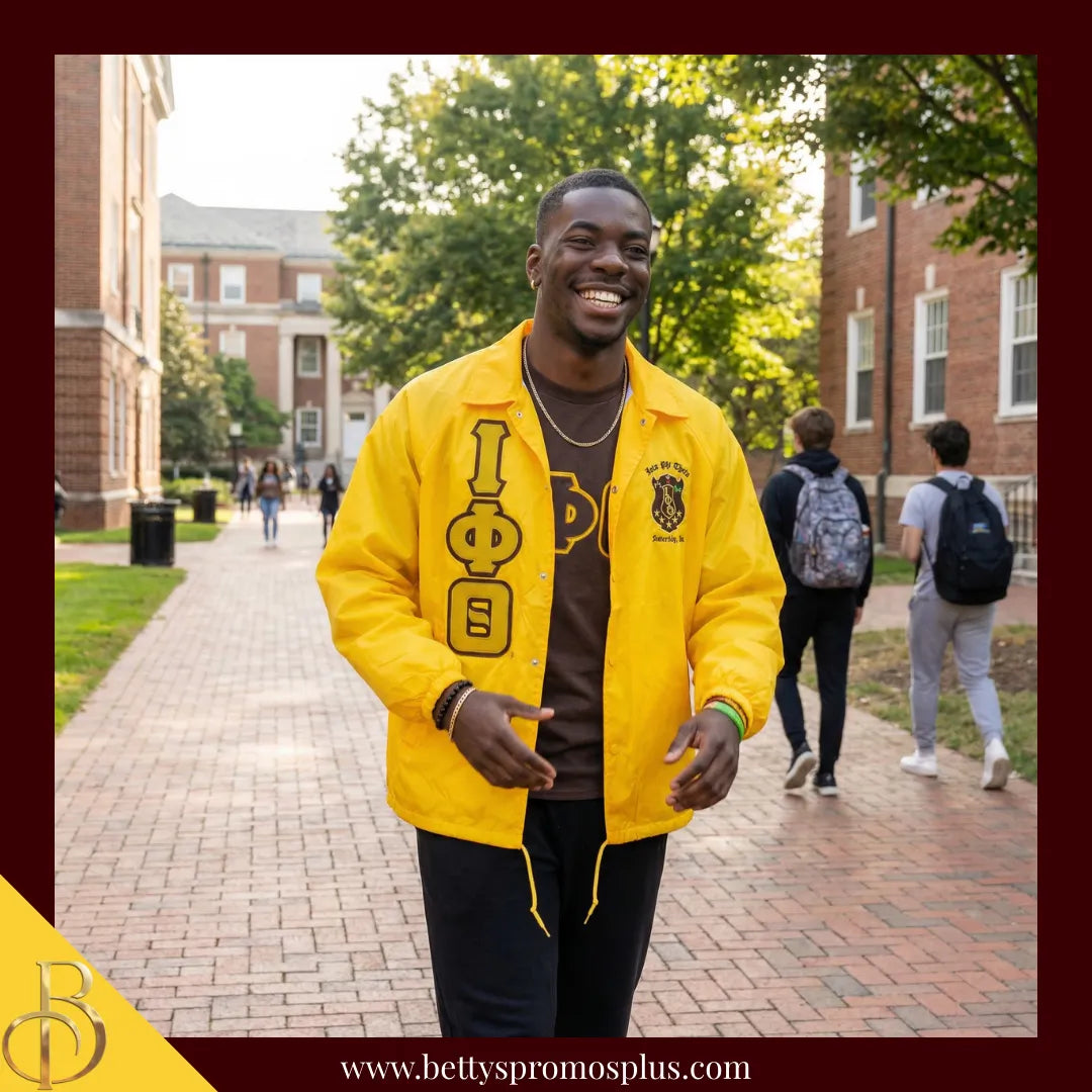 Iota Phi Theta ΙΦΘ Double-Stitched Embroidered Windbreaker Line Jacket-Iota Phi Theta Paraphernalia-Iota Phi Theta Line Jacket-Betty's Promos Plus