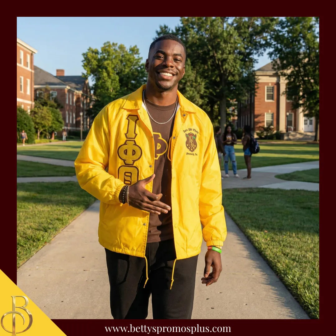 Iota Phi Theta ΙΦΘ Double-Stitched Embroidered Windbreaker Line Jacket-Iota Phi Theta Paraphernalia-Iota Phi Theta Line Jacket-Betty's Promos Plus