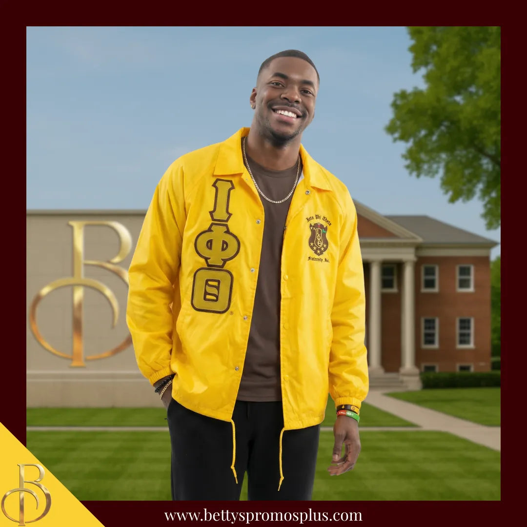 Iota Phi Theta ΙΦΘ Double-Stitched Embroidered Windbreaker Line Jacket-Iota Phi Theta Paraphernalia-Iota Phi Theta Line Jacket-Betty's Promos Plus