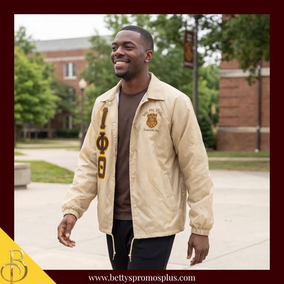 Iota Phi Theta ΙΦΘ Double-Stitched Embroidered Windbreaker Line Jacket-Iota Phi Theta Paraphernalia-Iota Phi Theta Line Jacket-Betty's Promos Plus