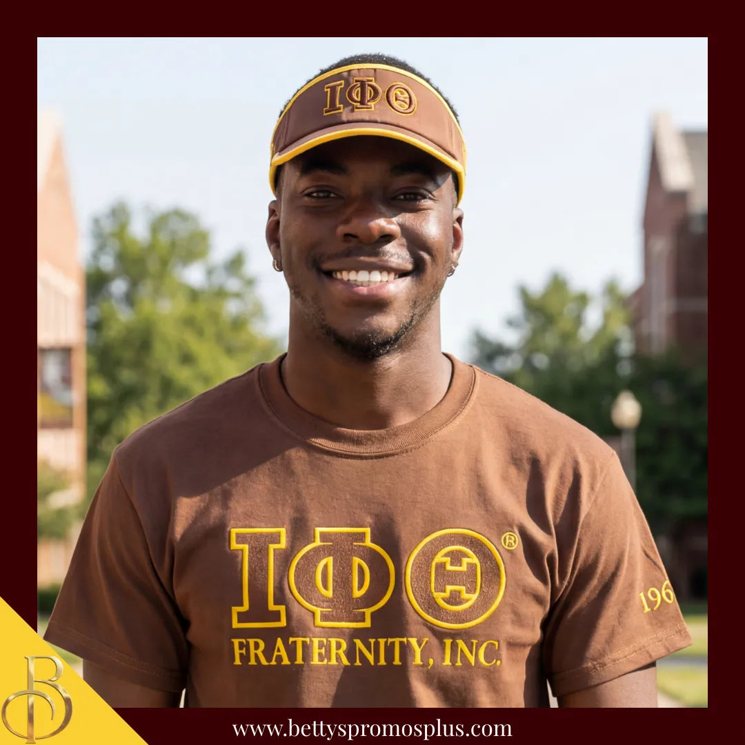 Iota Phi Theta ΙΦΘ Embroidered Greek Letter Featherlight Moisture Wicking Visor-Iota Phi Theta Paraphernalia-Iota Phi Theta Visor-Betty's Promos Plus