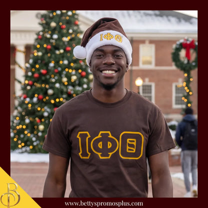 Iota Phi Theta ΙΦΘ Embroidered Greek Letters Deluxe Santa Hat-Iota Phi Theta Paraphernalia-Iota Phi Theta Hats-Betty's Promos Plus