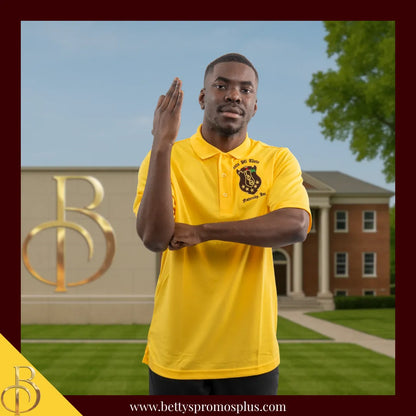 Iota Phi Theta ΙΦΘ Embroidered Shield Polo Shirt-Iota Phi Theta Paraphernalia-Iota Phi Theta Polo Shirt-Betty's Promos Plus