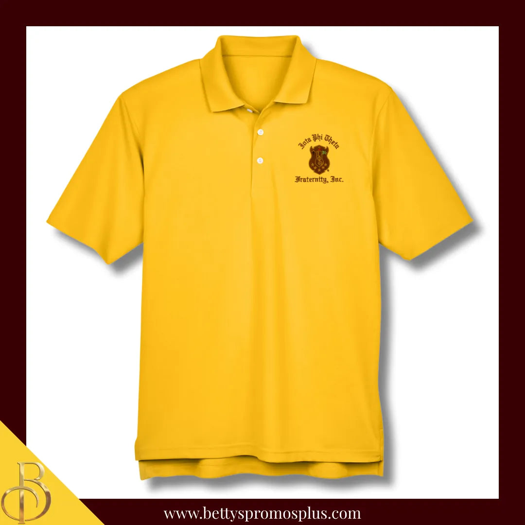 Iota Phi Theta ΙΦΘ Embroidered Shield Polo Shirt-Iota Phi Theta Paraphernalia-Iota Phi Theta Polo Shirt-Betty's Promos Plus
