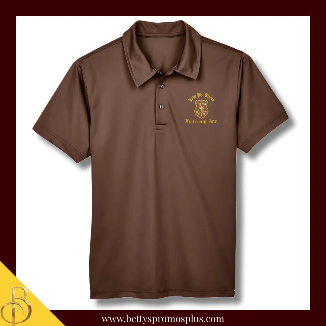 Iota Phi Theta ΙΦΘ Embroidered Shield Polo Shirt-Iota Phi Theta Paraphernalia-Iota Phi Theta Polo Shirt-Betty's Promos Plus