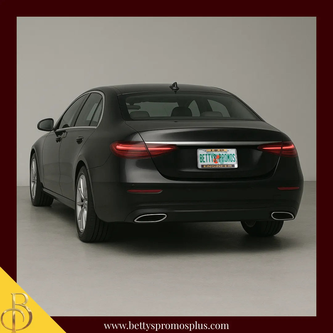 Iota Phi Theta ΙΦΘ Engineer Chrome Laser Engraved Mirrored Acrylic Auto Tag License Plate Frame-Iota Phi Theta Paraphernalia-Iota Phi Theta Auto Tag Frame-Betty's Promos Plus