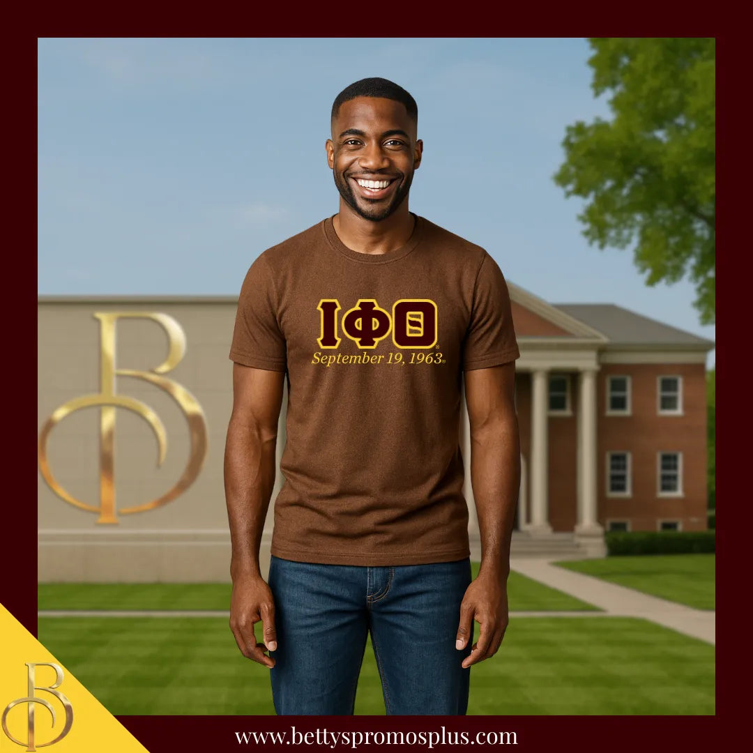 Iota Phi Theta ΙΦΘ Founding Date Screen Printed T-Shirt-Iota Phi Theta Paraphernalia-Iota Phi Theta T-Shirts-Betty's Promos Plus