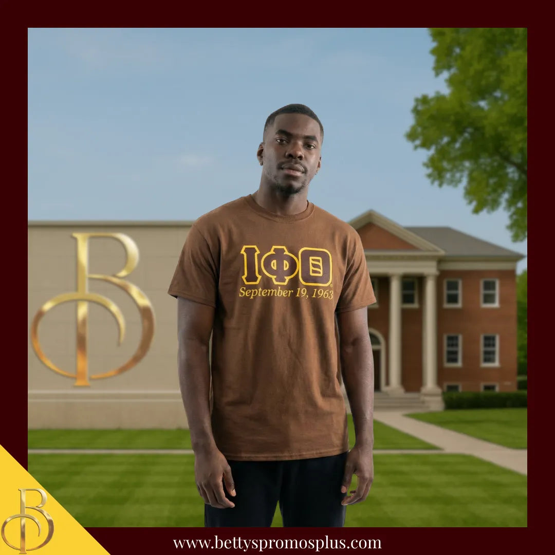 Iota Phi Theta ΙΦΘ Founding Date Screen Printed T-Shirt-Iota Phi Theta Paraphernalia-Iota Phi Theta T-Shirts-Betty's Promos Plus