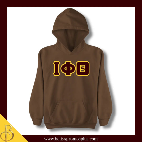 Iota Phi Theta ΙΦΘ Greek Letter Double-Stitched Embroidered Hoodie-Iota Phi Theta Paraphernalia-Iota Phi Theta Hoodie-Betty's Promos Plus