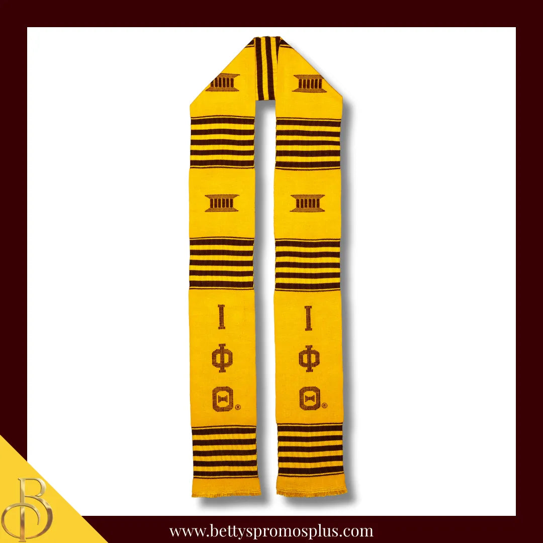 Iota Phi Theta ΙΦΘ Greek Letters Kente Cloth Graduation Stole-Gold-Iota Phi Theta Paraphernalia-Iota Phi Theta Graduation Stole-Betty's Promos Plus
