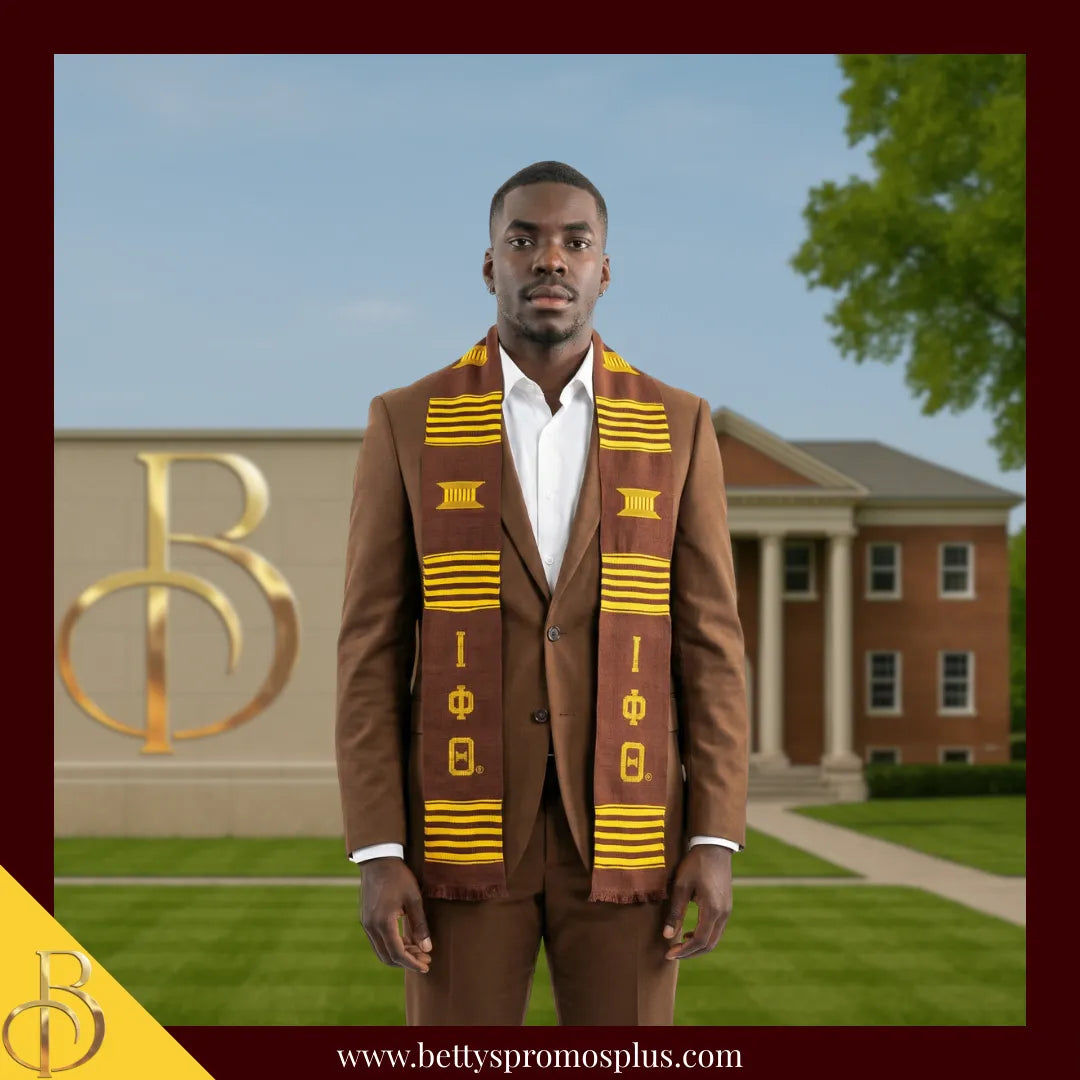 Iota Phi Theta ΙΦΘ Greek Letters Kente Cloth Graduation Stole-Iota Phi Theta Paraphernalia-Iota Phi Theta Graduation Stole-Betty's Promos Plus