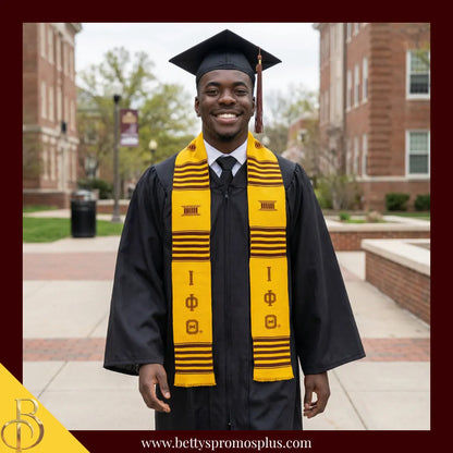 Iota Phi Theta ΙΦΘ Greek Letters Kente Cloth Graduation Stole-Iota Phi Theta Paraphernalia-Iota Phi Theta Graduation Stole-Betty's Promos Plus