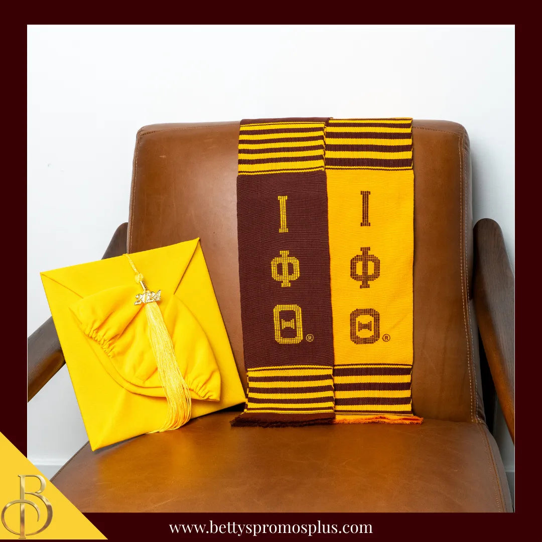 Iota Phi Theta ΙΦΘ Greek Letters Kente Cloth Graduation Stole-Iota Phi Theta Paraphernalia-Iota Phi Theta Graduation Stole-Betty's Promos Plus