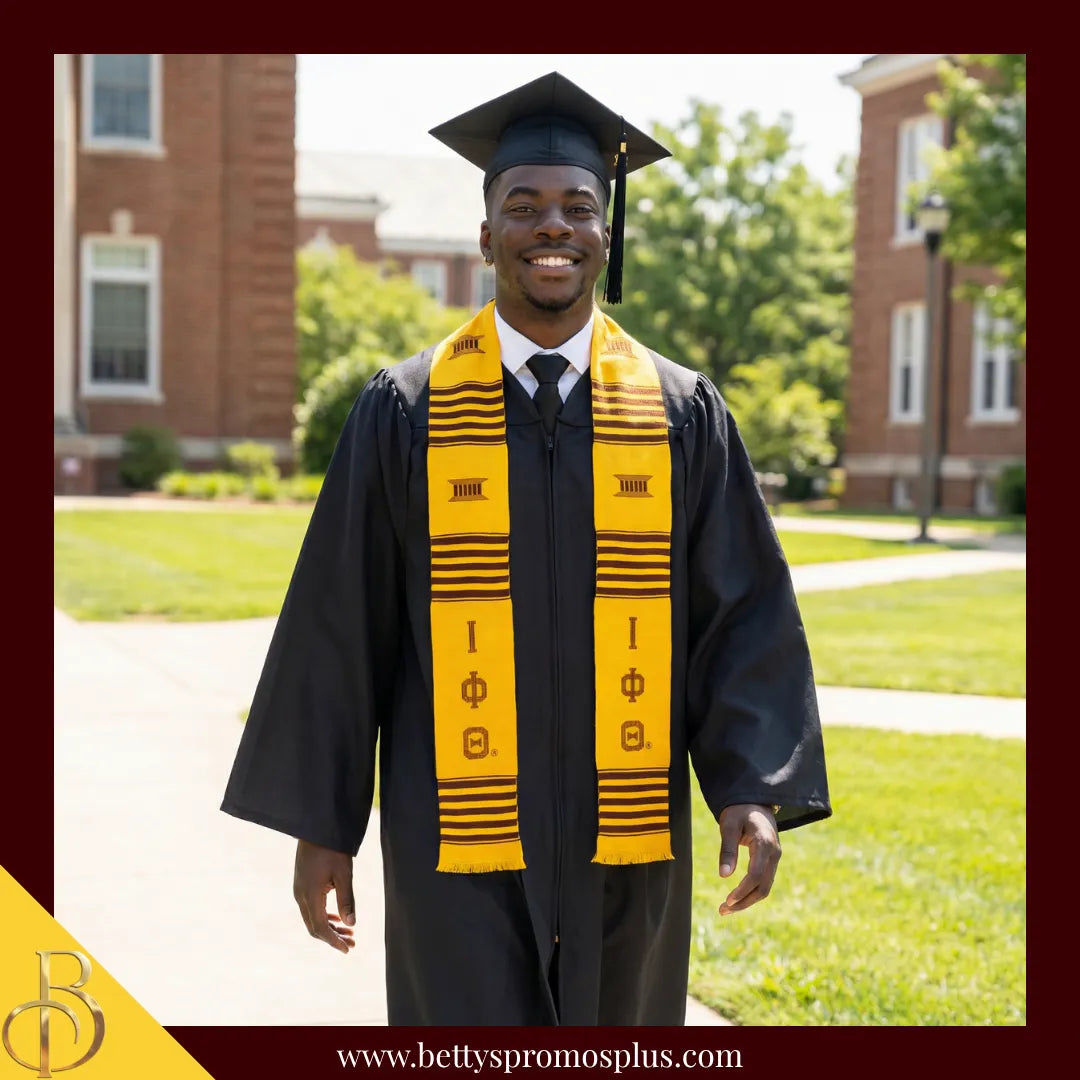 Iota Phi Theta ΙΦΘ Greek Letters Kente Cloth Graduation Stole-Iota Phi Theta Paraphernalia-Iota Phi Theta Graduation Stole-Betty's Promos Plus