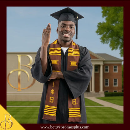 Iota Phi Theta ΙΦΘ Greek Letters Kente Cloth Graduation Stole-Iota Phi Theta Paraphernalia-Iota Phi Theta Graduation Stole-Betty's Promos Plus