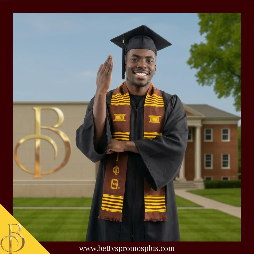 Iota Phi Theta ΙΦΘ Greek Letters Kente Cloth Graduation Stole-Iota Phi Theta Paraphernalia-Iota Phi Theta Graduation Stole-Betty's Promos Plus