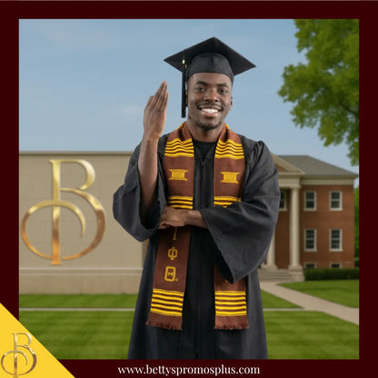 Iota Phi Theta ΙΦΘ Greek Letters Kente Cloth Graduation Stole-Iota Phi Theta Paraphernalia-Iota Phi Theta Graduation Stole-Betty's Promos Plus