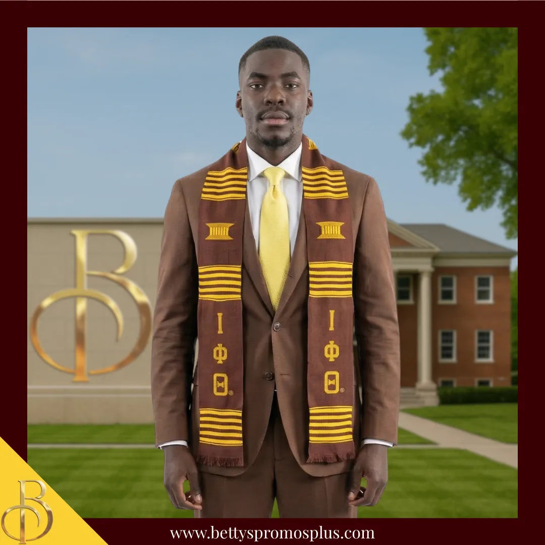 Iota Phi Theta ΙΦΘ Greek Letters Kente Cloth Graduation Stole-Iota Phi Theta Paraphernalia-Iota Phi Theta Graduation Stole-Betty's Promos Plus