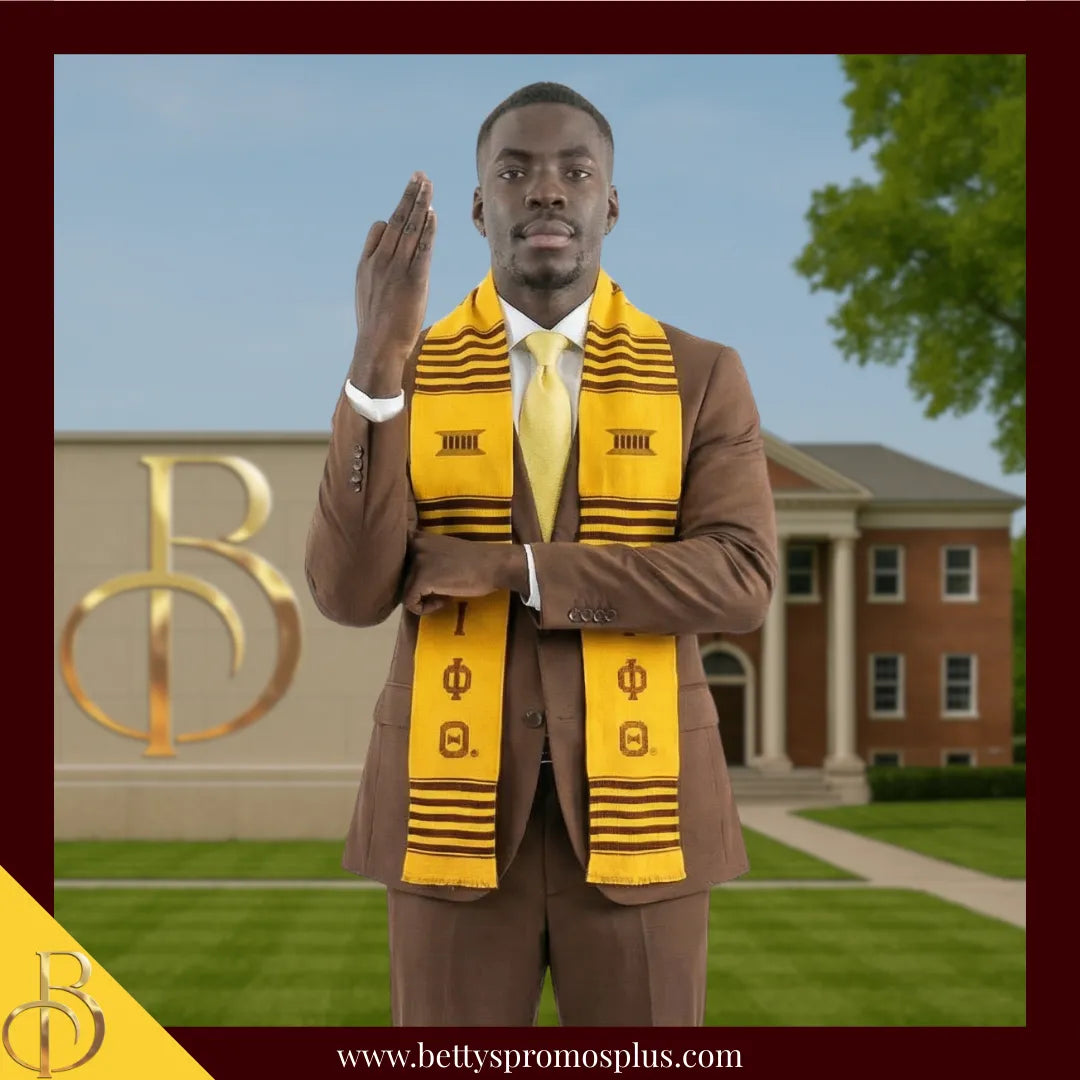 Iota Phi Theta ΙΦΘ Greek Letters Kente Cloth Graduation Stole-Iota Phi Theta Paraphernalia-Iota Phi Theta Graduation Stole-Betty's Promos Plus