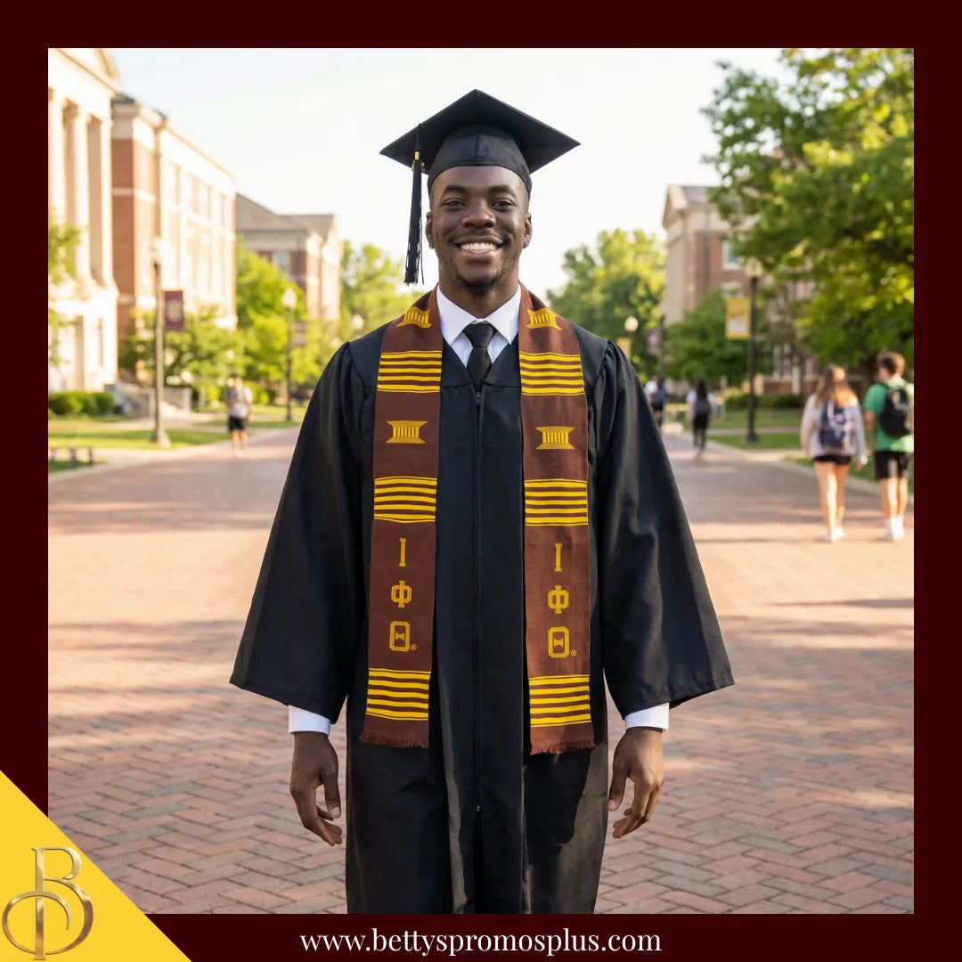 Iota Phi Theta ΙΦΘ Greek Letters Kente Cloth Graduation Stole-Iota Phi Theta Paraphernalia-Iota Phi Theta Graduation Stole-Betty's Promos Plus