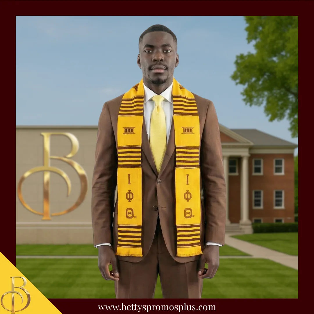 Iota Phi Theta ΙΦΘ Greek Letters Kente Cloth Graduation Stole-Iota Phi Theta Paraphernalia-Iota Phi Theta Graduation Stole-Betty's Promos Plus