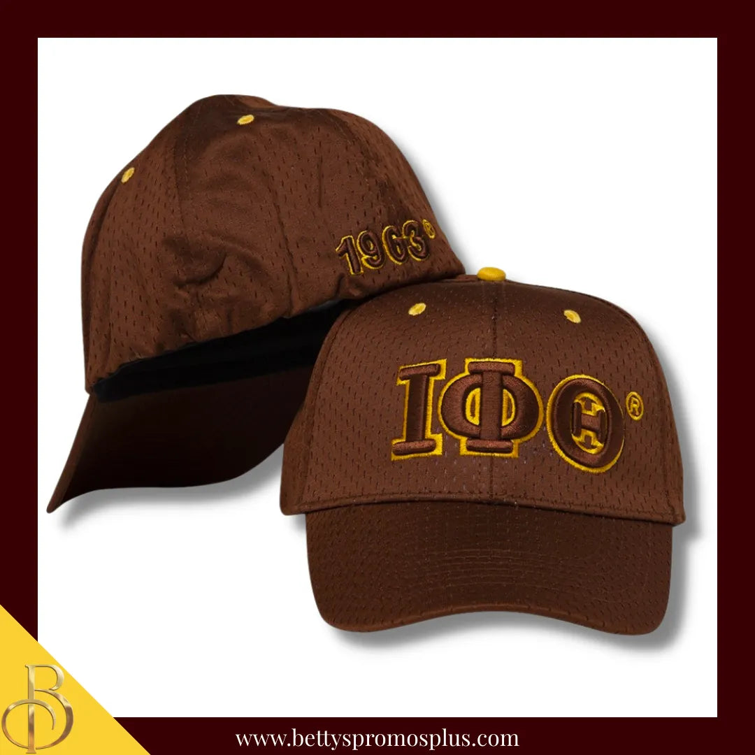 Iota Phi Theta ΙΦΘ Greek Letters Mesh Flex Fit Embroidered Hat-Brown-Iota Phi Theta Paraphernalia-Iota Phi Theta Hats-Betty's Promos Plus