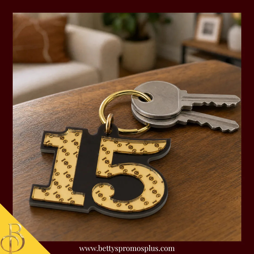 Iota Phi Theta ΙΦΘ Line Number Mirrored Acrylic Keychain Available 1-25-Iota Phi Theta Paraphernalia-Iota Phi Theta Keychain-Betty's Promos Plus