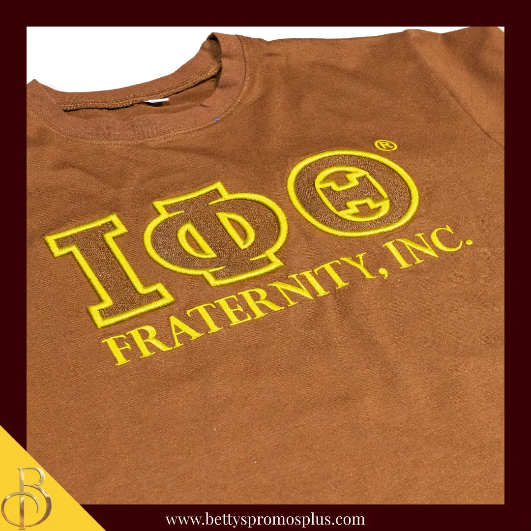Iota Phi Theta ΙΦΘ Luxury Embroidered T-Shirt with 1963 Sleeve-Iota Phi Theta Paraphernalia-Iota Phi Theta T-Shirts-Betty's Promos Plus