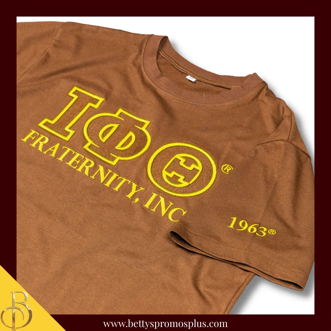 Iota Phi Theta ΙΦΘ Luxury Embroidered T-Shirt with 1963 Sleeve-Iota Phi Theta Paraphernalia-Iota Phi Theta T-Shirts-Betty's Promos Plus