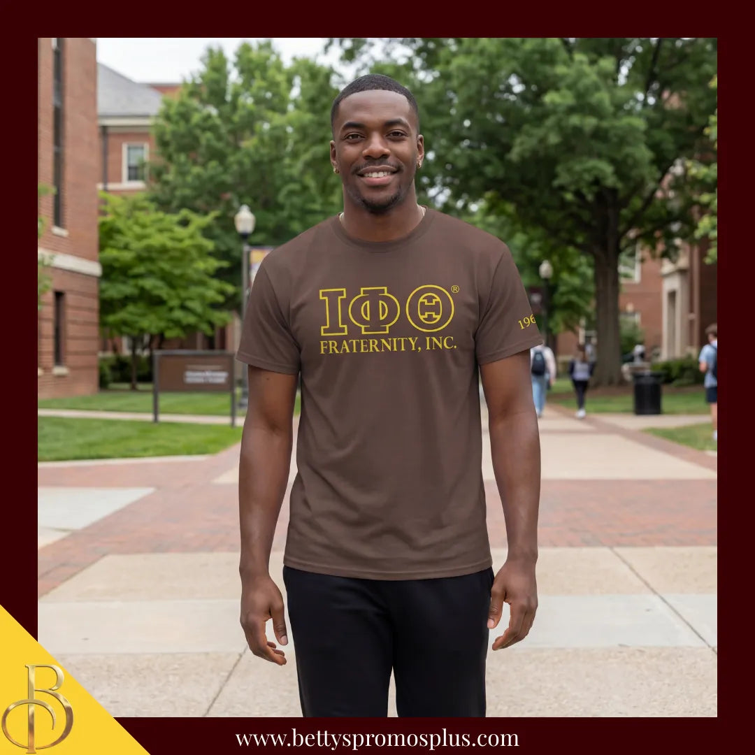 Iota Phi Theta ΙΦΘ Luxury Embroidered T-Shirt with 1963 Sleeve-Iota Phi Theta Paraphernalia-Iota Phi Theta T-Shirts-Betty's Promos Plus
