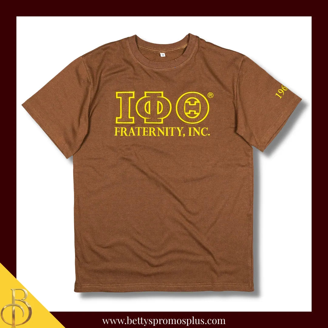 Iota Phi Theta ΙΦΘ Luxury Embroidered T-Shirt with 1963 Sleeve-Iota Phi Theta Paraphernalia-Iota Phi Theta T-Shirts-Betty's Promos Plus