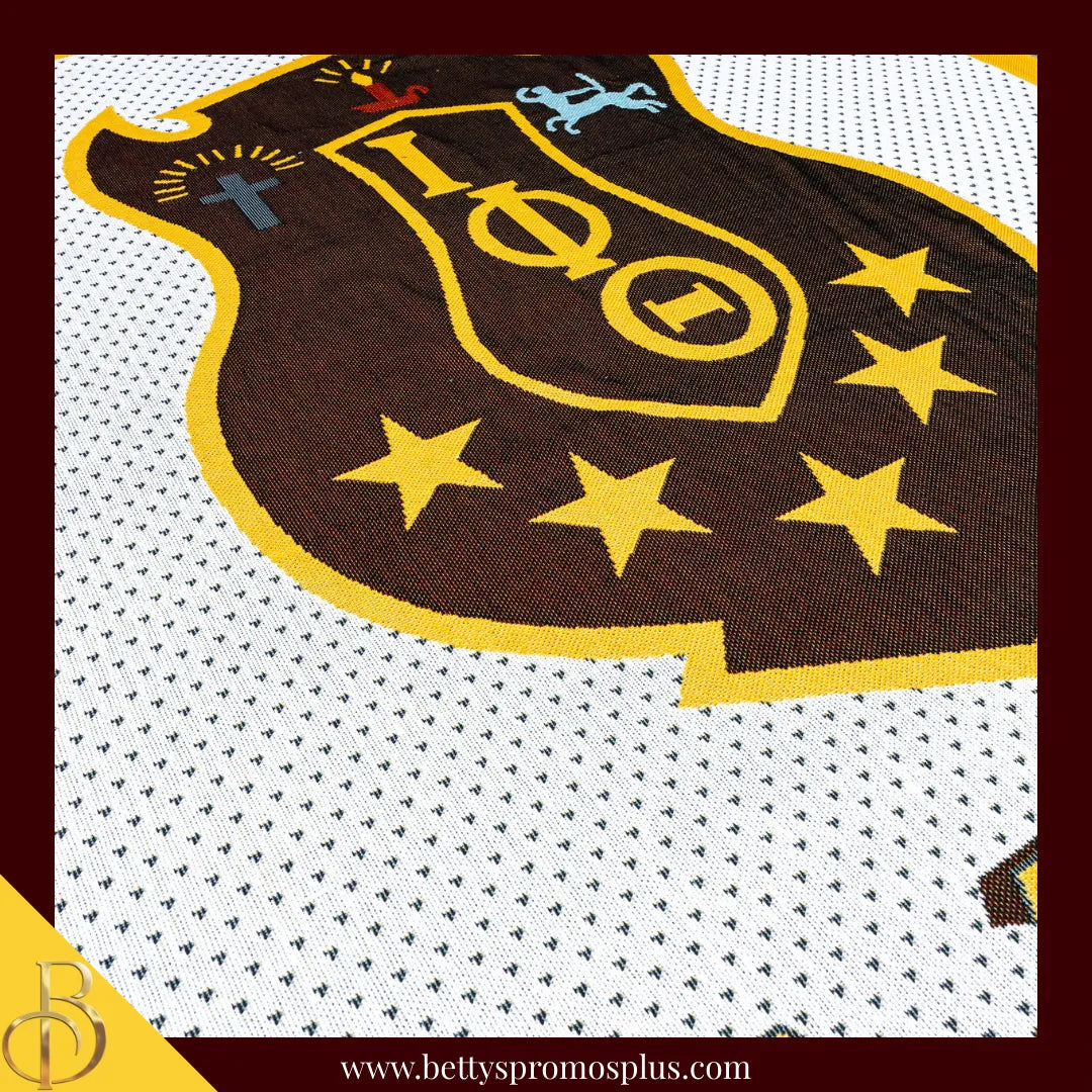 Iota Phi Theta ΙΦΘ Shield Afghan Throw Blanket-Iota Phi Theta Paraphernalia-Iota Phi Theta Blanket-Betty's Promos Plus