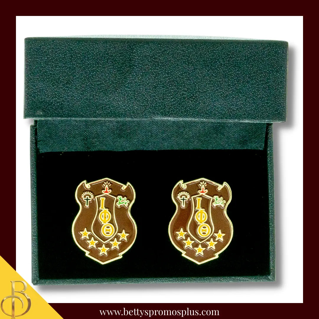 Iota Phi Theta ΙΦΘ Shield Cuff Links-Iota Phi Theta Paraphernalia-Iota Phi Theta Cuff Links-Betty's Promos Plus