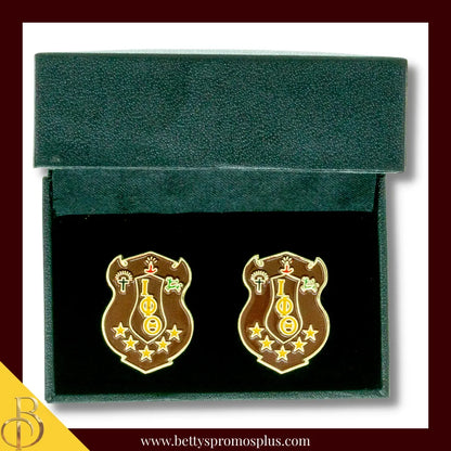 Iota Phi Theta ΙΦΘ Shield Cuff Links-Iota Phi Theta Paraphernalia-Iota Phi Theta Cuff Links-Betty's Promos Plus