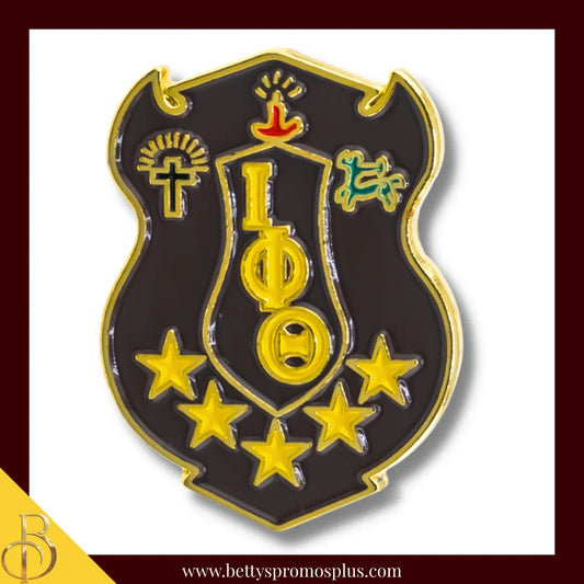 Iota Phi Theta ΙΦΘ Shield Greek Lapel Pin-Brown-Iota Phi Theta Paraphernalia-Iota Phi Theta Lapel Pin-Betty's Promos Plus