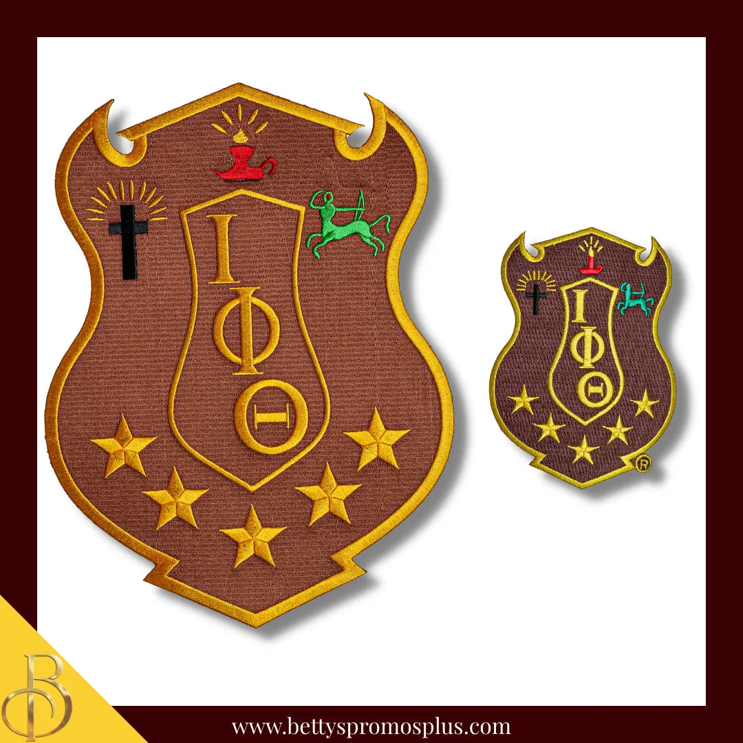 Iota Phi Theta ΙΦΘ Shield Iron-on Embroidered Patch-Iota Phi Theta Paraphernalia-Iota Phi Theta Patch-Betty's Promos Plus