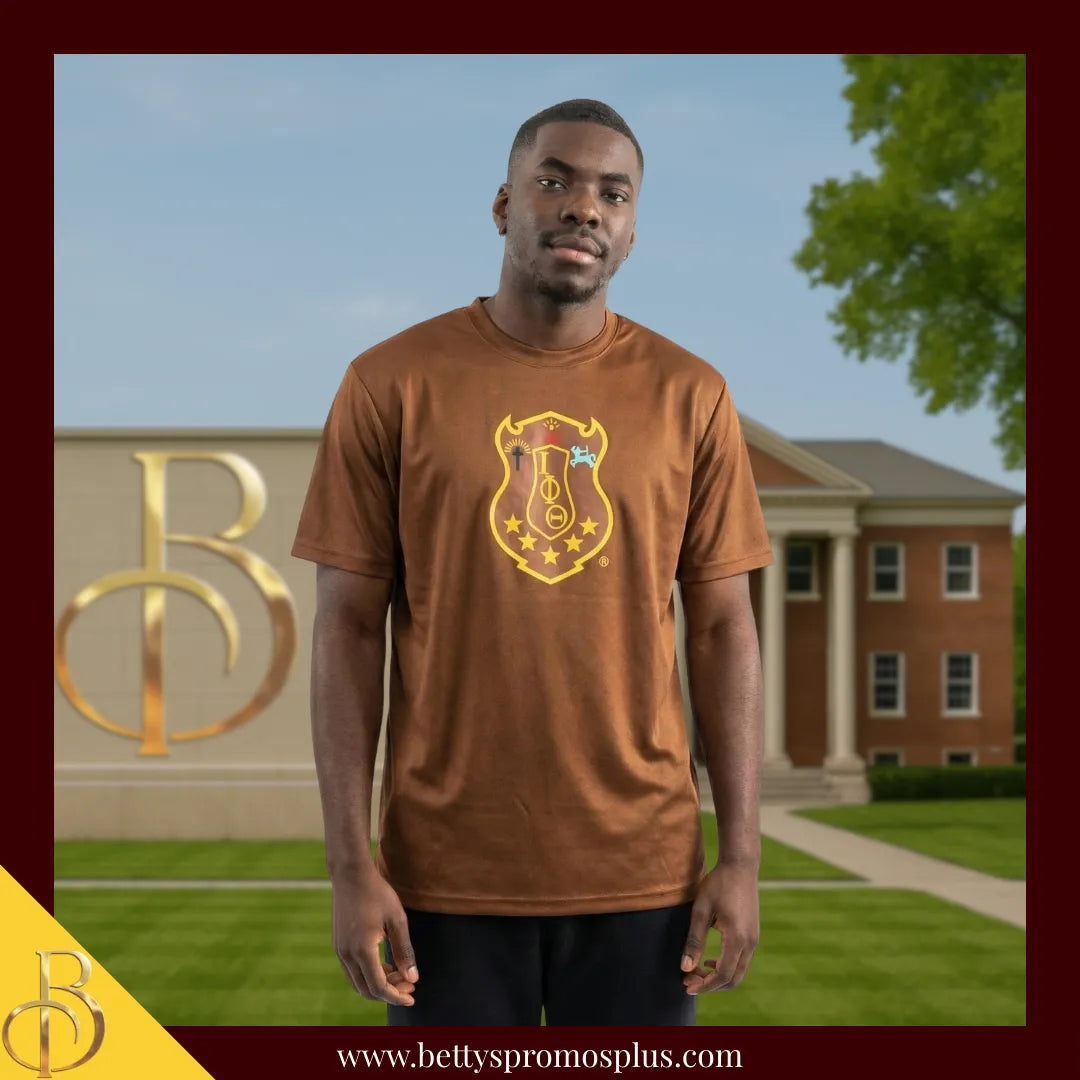 Iota Phi Theta ΙΦΘ Shield Performance Moisture Wicking Screen Printed Workout T-Shirt-Iota Phi Theta Paraphernalia-Iota Phi Theta T-Shirts-Betty's Promos Plus