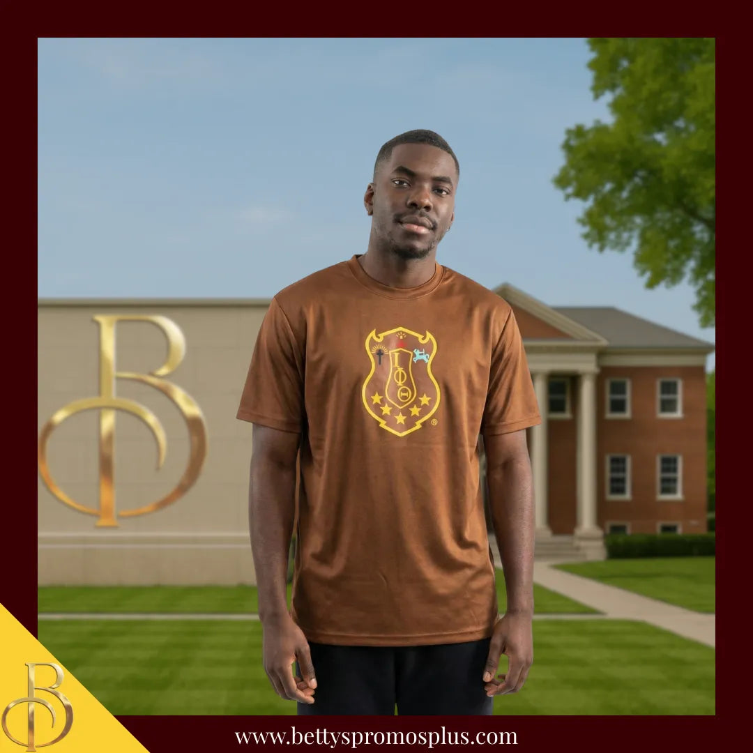 Iota Phi Theta ΙΦΘ Shield Performance Moisture Wicking Screen Printed Workout T-Shirt-Iota Phi Theta Paraphernalia-Iota Phi Theta T-Shirts-Betty's Promos Plus