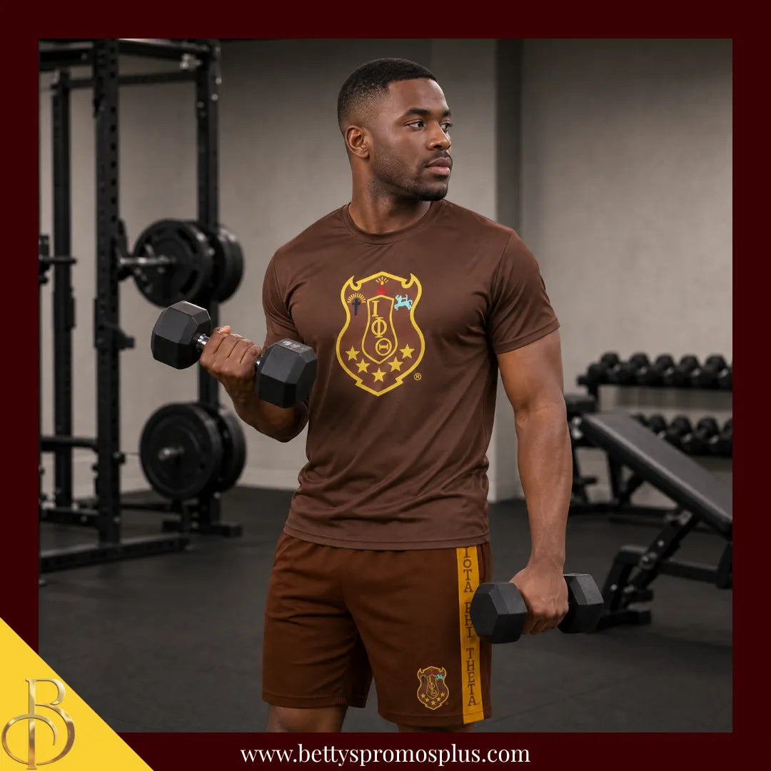 Iota Phi Theta ΙΦΘ Shield Performance Moisture Wicking Screen Printed Workout T-Shirt-Iota Phi Theta Paraphernalia-Iota Phi Theta T-Shirts-Betty's Promos Plus