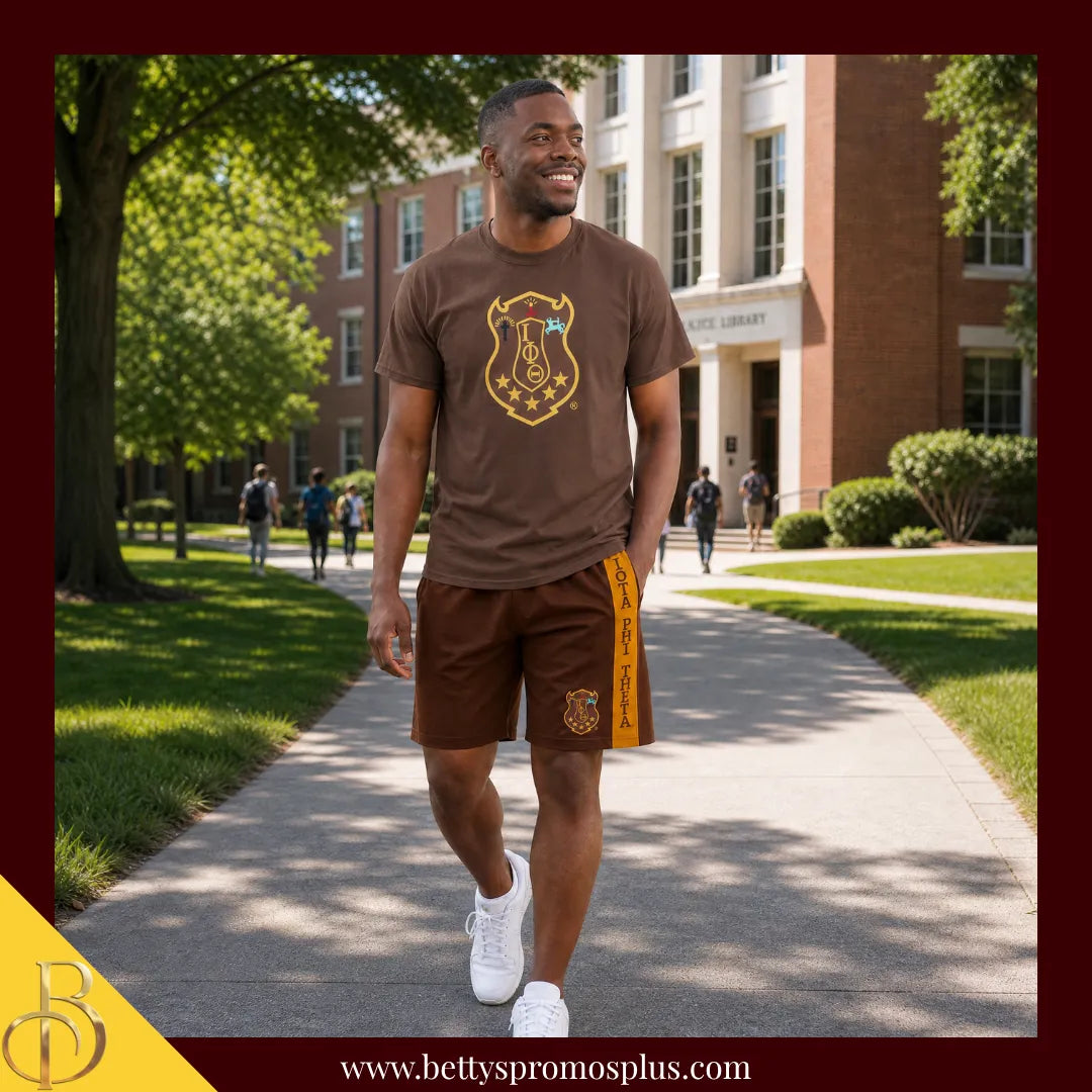 Iota Phi Theta ΙΦΘ Shield Performance Moisture Wicking Screen Printed Workout T-Shirt-Iota Phi Theta Paraphernalia-Iota Phi Theta T-Shirts-Betty's Promos Plus