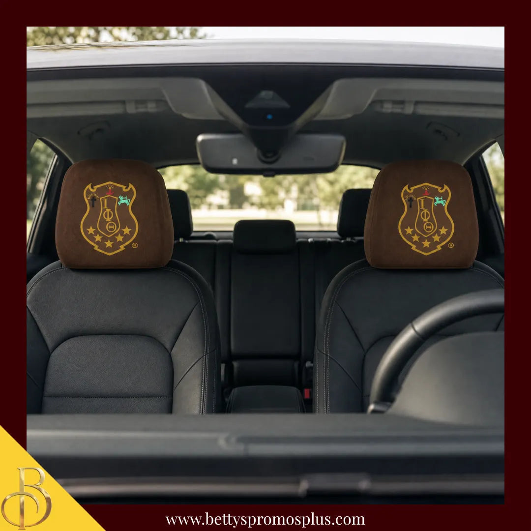 Iota Phi Theta ΙΦΘ Shield with Greek Letters Car Seat Headrest Cover-Iota Phi Theta Paraphernalia-Iota Phi Theta Headrest Cover-Betty's Promos Plus