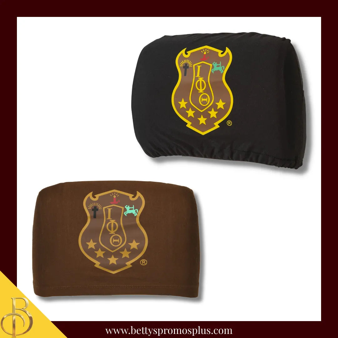 Iota Phi Theta ΙΦΘ Shield with Greek Letters Car Seat Headrest Cover-Iota Phi Theta Paraphernalia-Iota Phi Theta Headrest Cover-Betty's Promos Plus