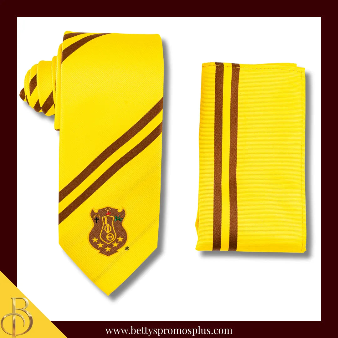 Iota Phi Theta ΙΦΘ Tie and Pocket Square Combo-Gold-Iota Phi Theta Paraphernalia-Iota Phi Theta Tie Set-Betty's Promos Plus