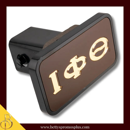 Iota Phi Theta ΙΦΘ Tow Hitch Cover with Laser Engraved Greek Letters-Brown-Iota Phi Theta Paraphernalia-Iota Phi Theta Hitch Caps-Betty's Promos Plus