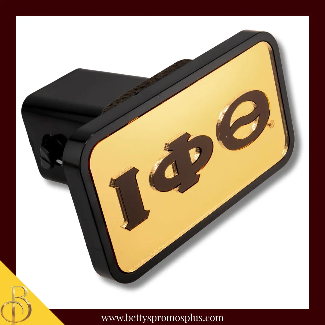 Iota Phi Theta ΙΦΘ Tow Hitch Cover with Laser Engraved Greek Letters-Gold-Iota Phi Theta Paraphernalia-Iota Phi Theta Hitch Caps-Betty's Promos Plus