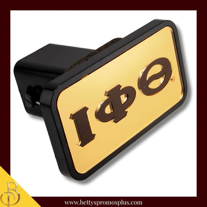 Iota Phi Theta ΙΦΘ Tow Hitch Cover with Laser Engraved Greek Letters-Gold-Iota Phi Theta Paraphernalia-Iota Phi Theta Hitch Caps-Betty's Promos Plus